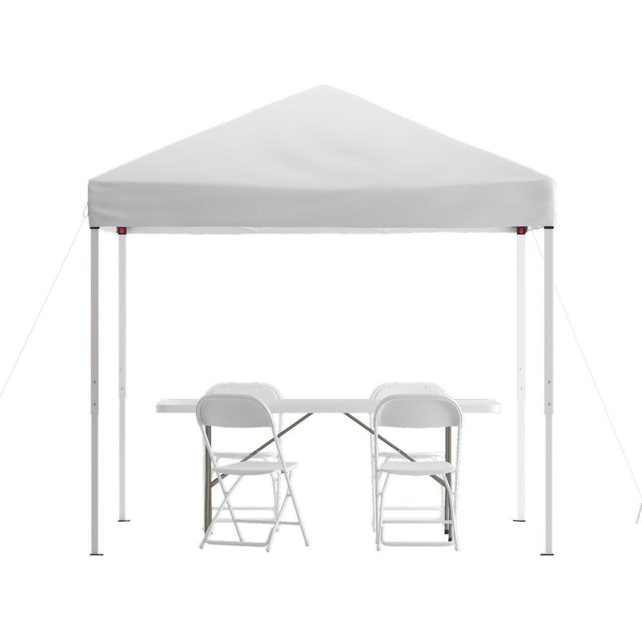 Emma and Oliver Outdoor Event/Tailgate Set with Pop Up Event Canopy with Carry Bag, Bi-Fold Table and 4 Folding Chairs